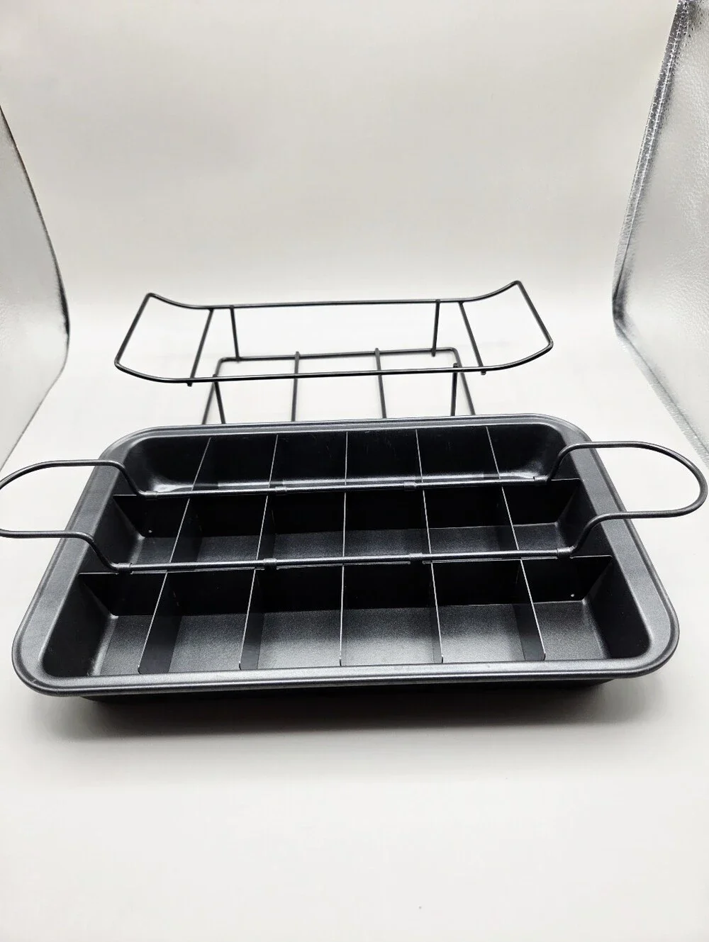 Brownie Cake Pan, 4 Piece Set with Divider